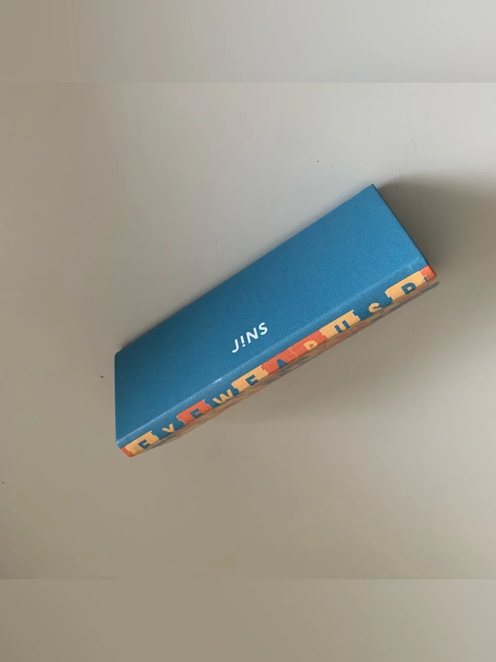 JINS Foldable Eyeglasses Case Blue Yellow Orange